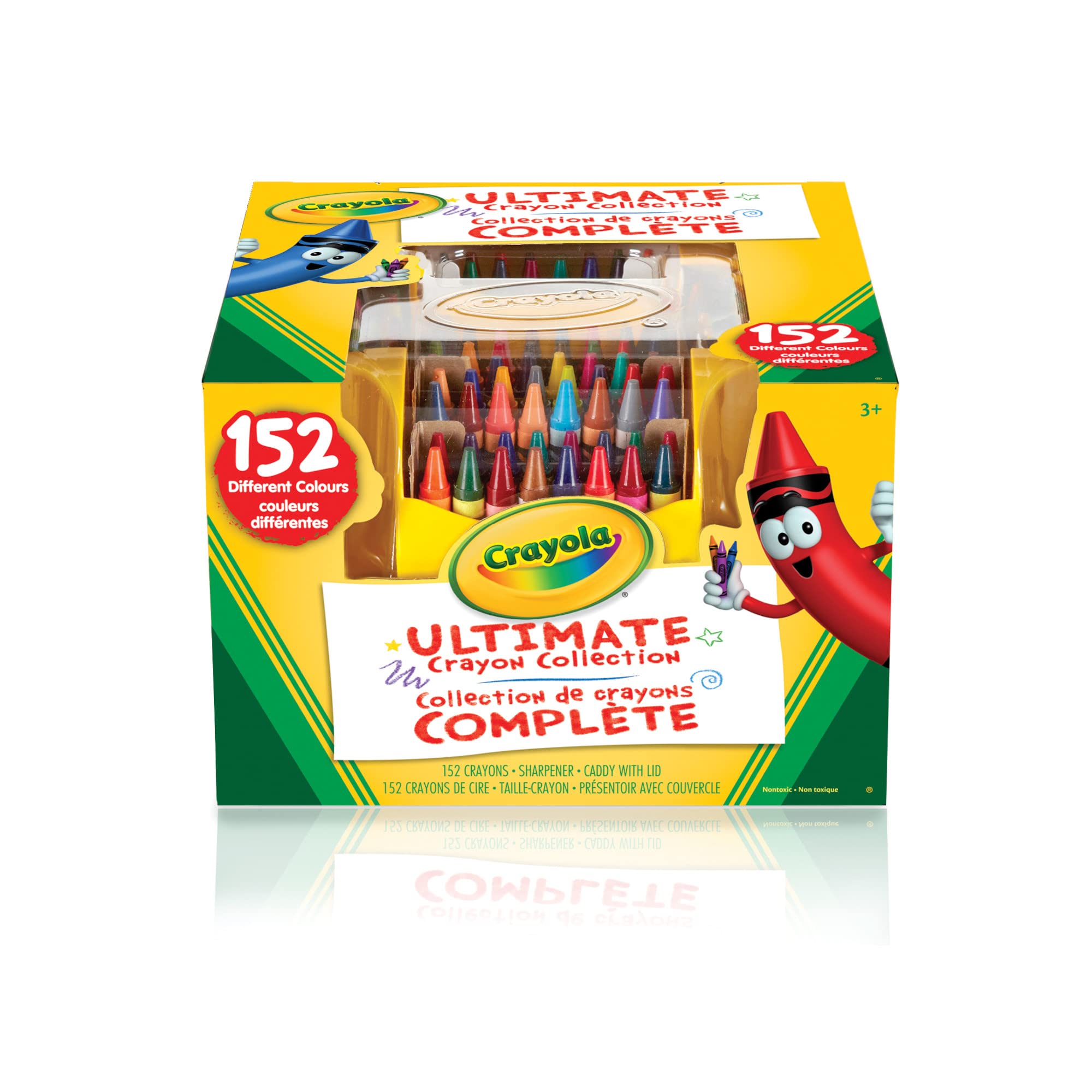 Crayola Ultimate Crayon Caddy with Lid and Sharpener, organized storage for kids’ art projects.