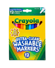 Crayola Ultra Clean Fine Line markers for precise detailing and easy washout from skin.