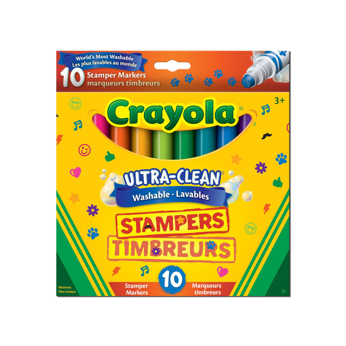 Crayola Ultra-Clean Stamper Markers 10-pack ready for bright stamping adventures.