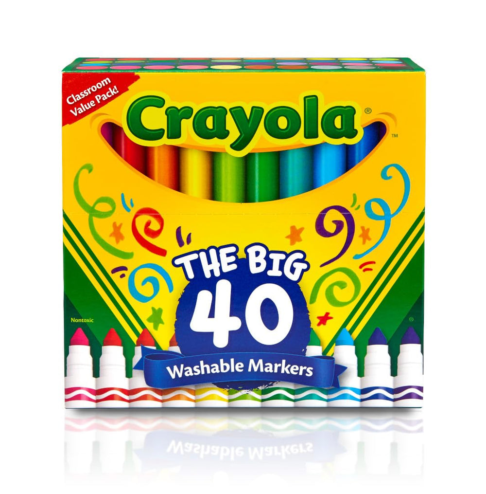 Crayola Ultra Clean Washable Markers 40ct with bright colors ideal for kids' artwork.