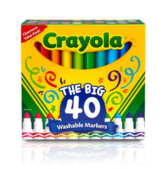 Crayola Ultra Clean Washable Markers 40ct with bright colors ideal for kids' artwork.