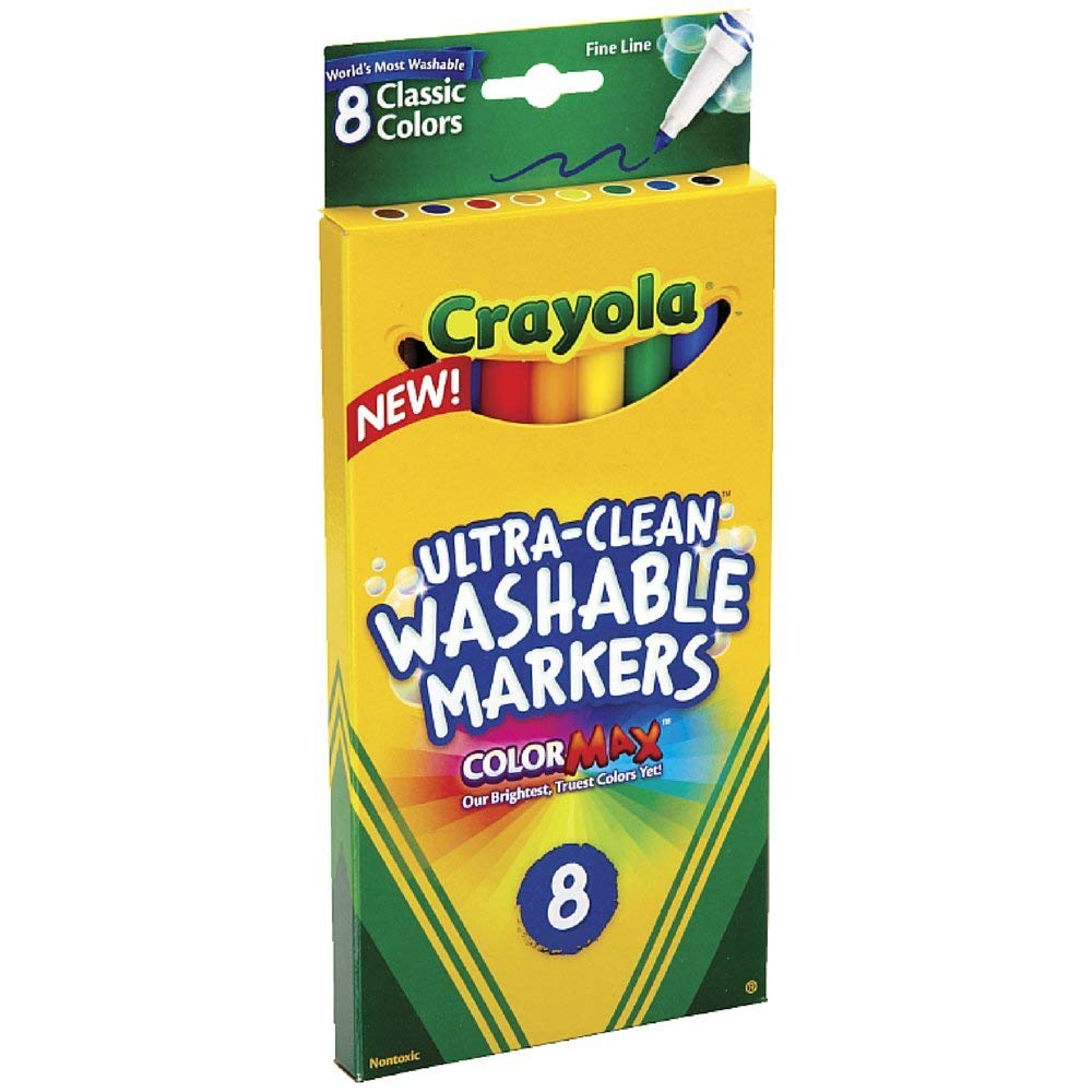 Crayola Color Max markers with fine line tips for precise coloring and mess-free fun.