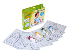 Crayola Washable Dot Markers 30 Activity Pages—toddlers practice letters, numbers, shapes.