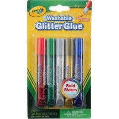 Crayola Glitter Glue Bold Blazes gold tube shines on gift tags and signs.