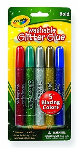 Crayola Glitter Glue Bold Blazes green tube brings lively sparkle to scrapbooks.