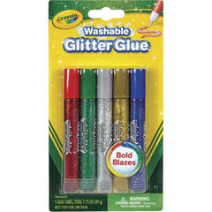 Crayola Glitter Glue Bold Blazes red tube for quick glitter accents on cards.