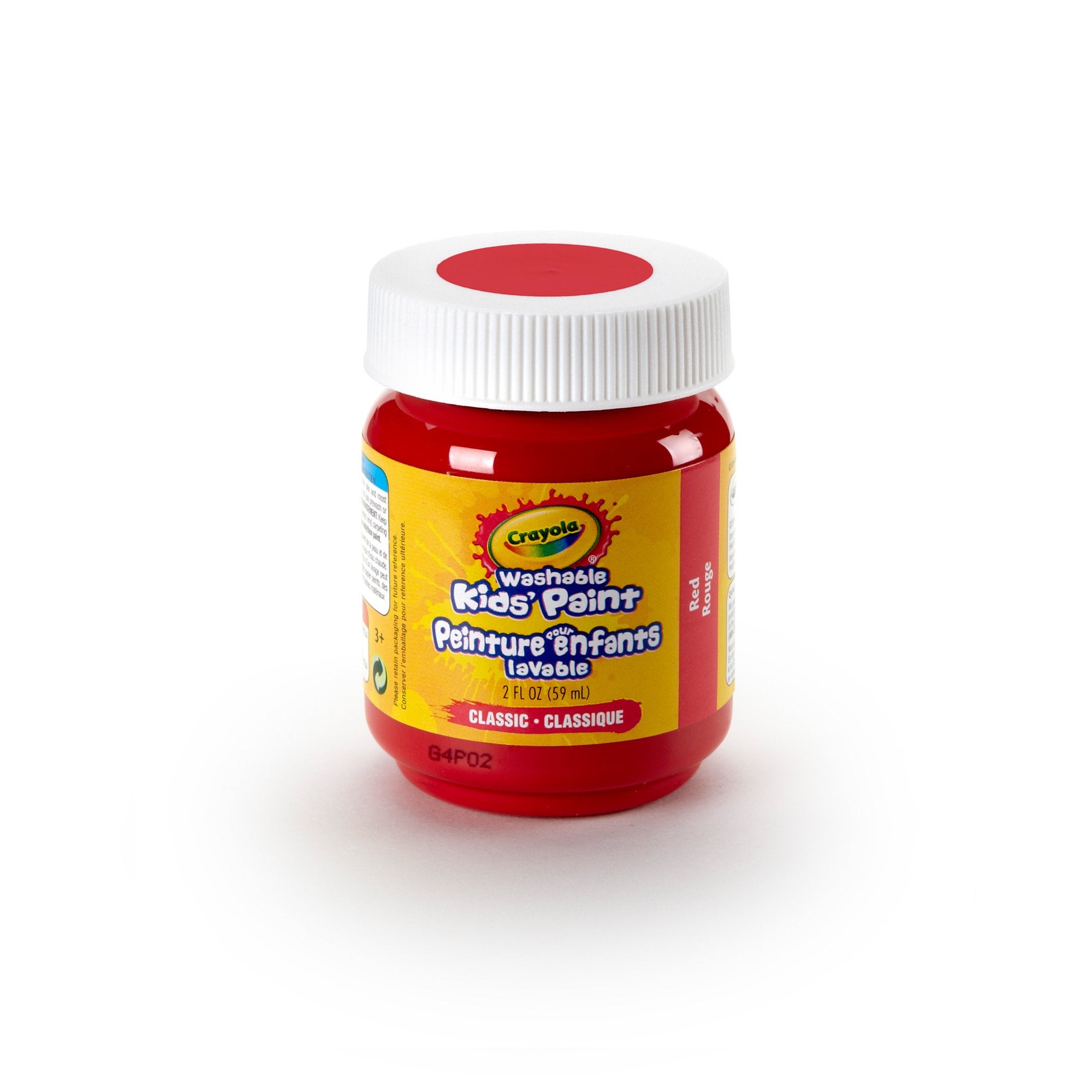 Crayola washable kids paint red for easy cleanup after kids' crafts.