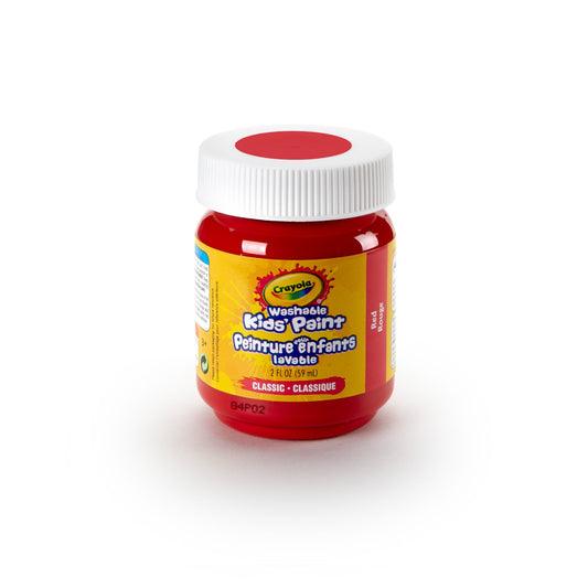 Crayola washable kids paint red for easy cleanup after kids' crafts.