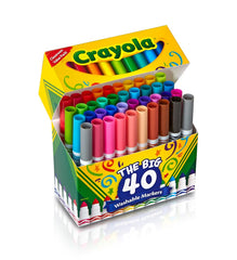 Crayola markers clean easily from skin and clothes, reducing cleanup after crafts.