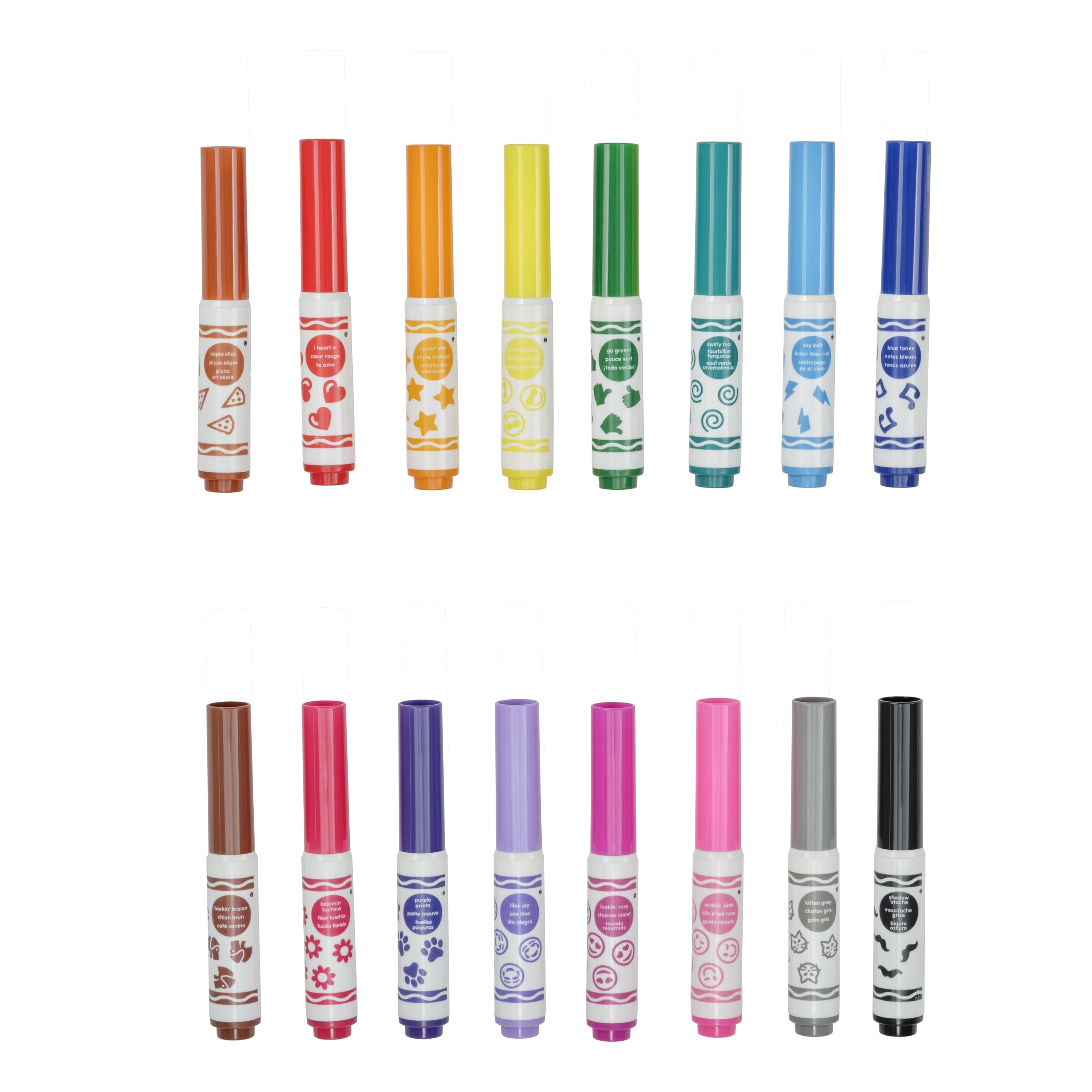 Crayola washable markers clean up from skin and fabrics