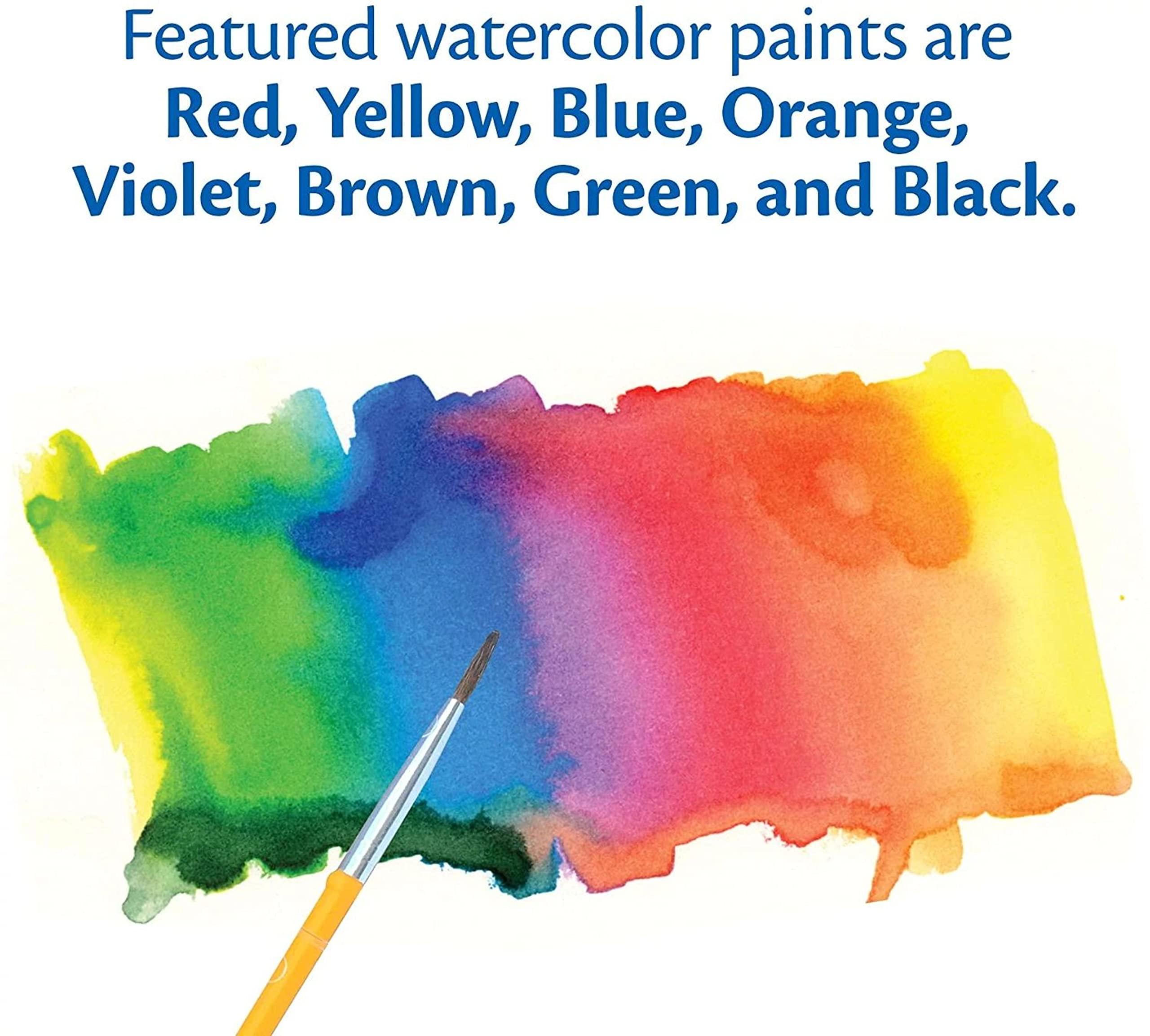 Crayola watercolor colors blend to create shades and gradients.