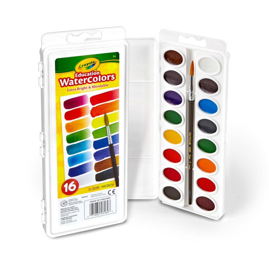 Crayola watercolor paints brush included for immediate creative play.