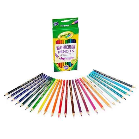 Crayola Watercolor Pencils open and ready to draw and paint.