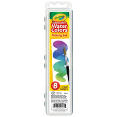 Crayola white mixing tray helps show true colors for accurate mixing.