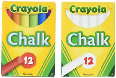 Crayola white chalk 12-pack for smooth writing on chalkboards and easy erasing