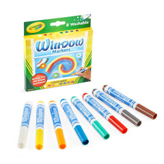 Crayola Window Markers for glass writing on windows and mirrors; vibrant, erasable ink