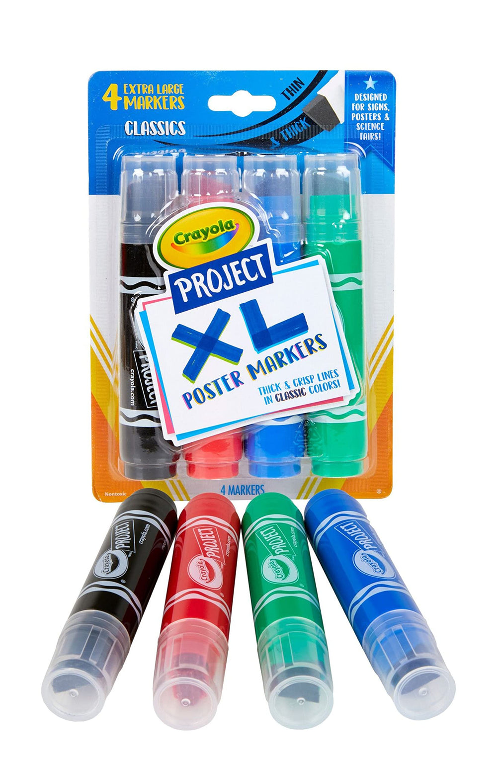 Crayola XL Poster Markers with a chisel tip for versatile strokes
