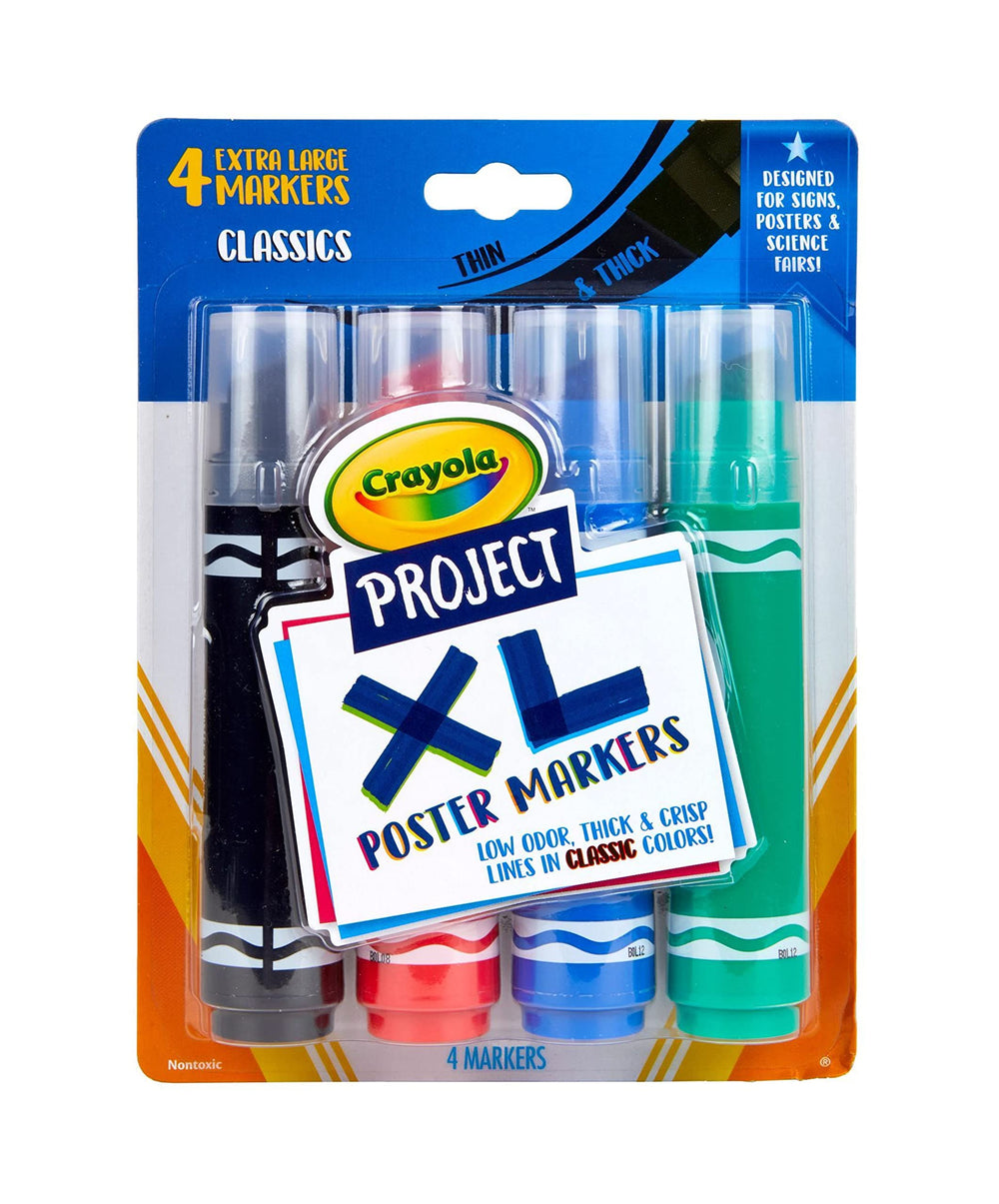 Crayola XL Poster Markers in four classic colors for bold signs