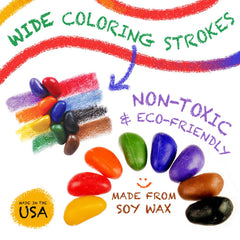 Durable soy wax crayons withstand classroom use and extended coloring sessions.