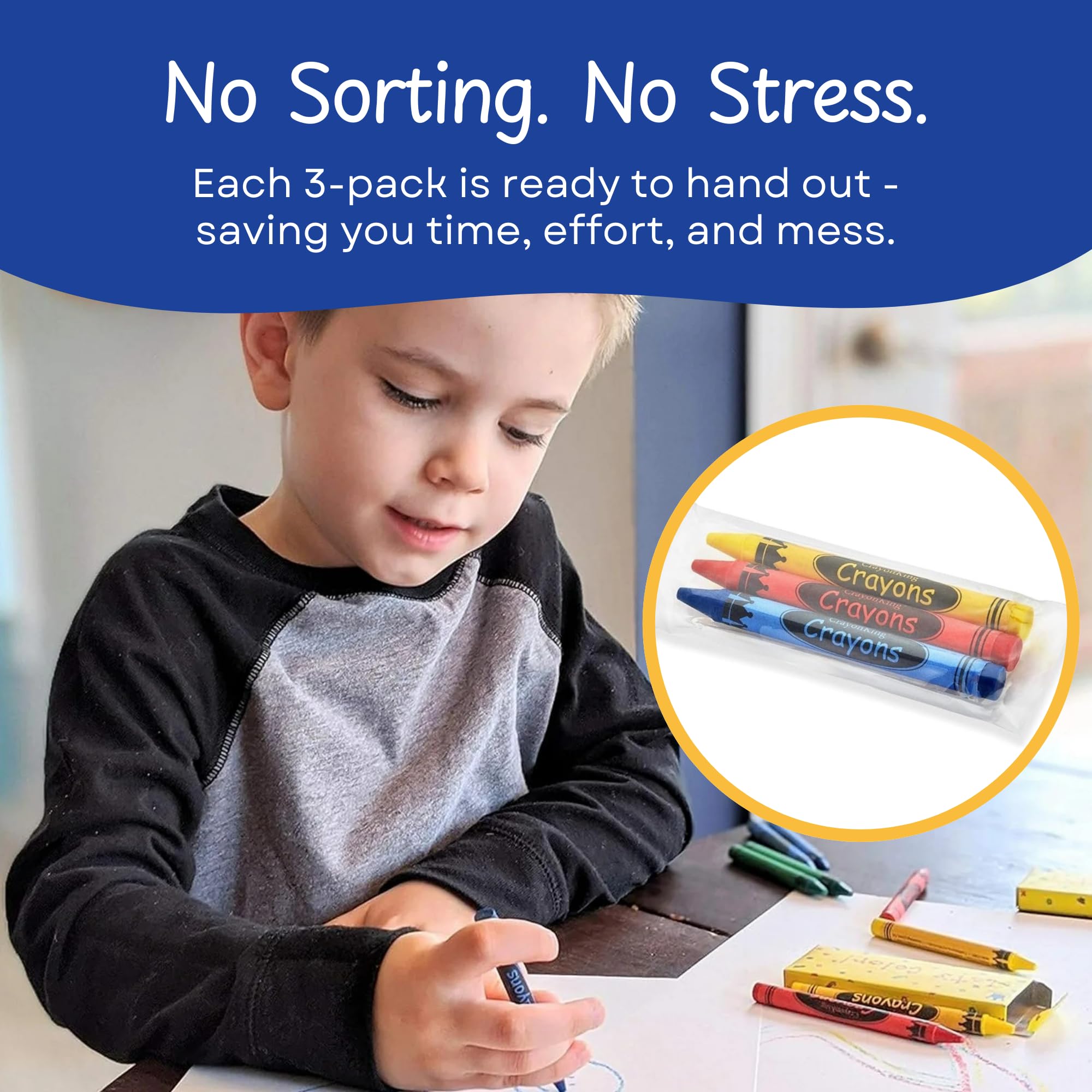 Classroom-friendly CrayonKing crayons promote creative activity during lessons.