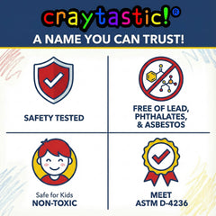 Craytastic 3.5-inch crayons with easy grip for small hands