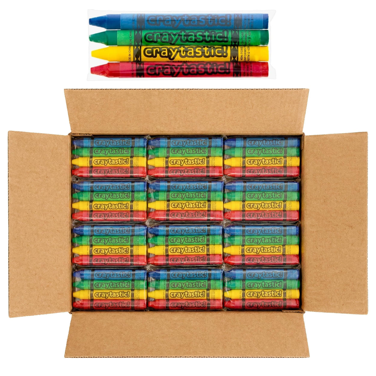 Craytastic bulk case of 300 crayons ready for classrooms