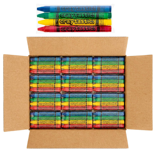 Craytastic bulk crayons 208-count box with cellophane wrap for classrooms
