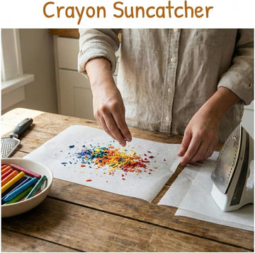 Kids enjoy Craytastic yellow unwrapped crayons during classroom crafts.