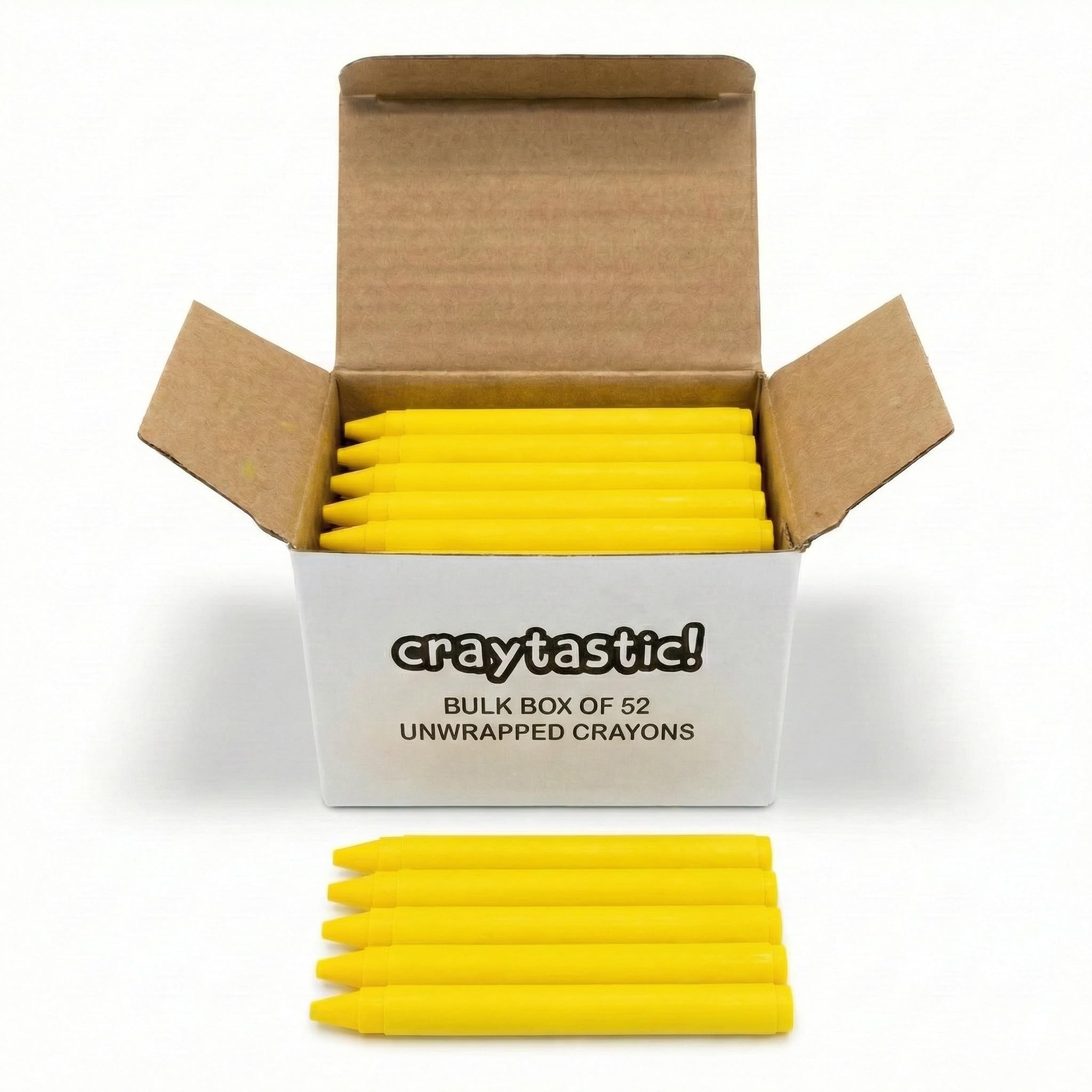 Craytastic yellow unwrapped crayons bulk pack for vibrant art projects.
