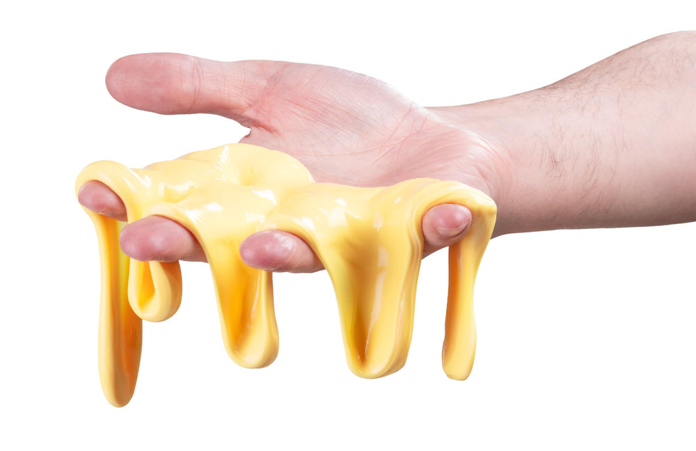 Crazy Aaron's Better Butter Thinking Putty in kid's hands provides soothing, tactile entertainment.