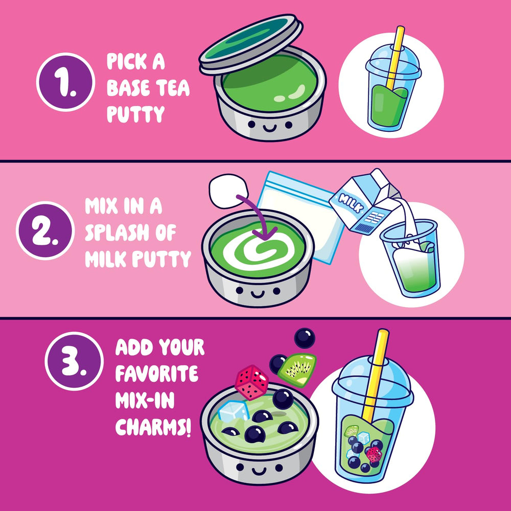 Crazy Aaron's tea themed putties with boba beads for playful textures
