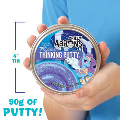 Pegasus tin packaging by Crazy Aaron's protects a durable, never-drying sensory toy.
