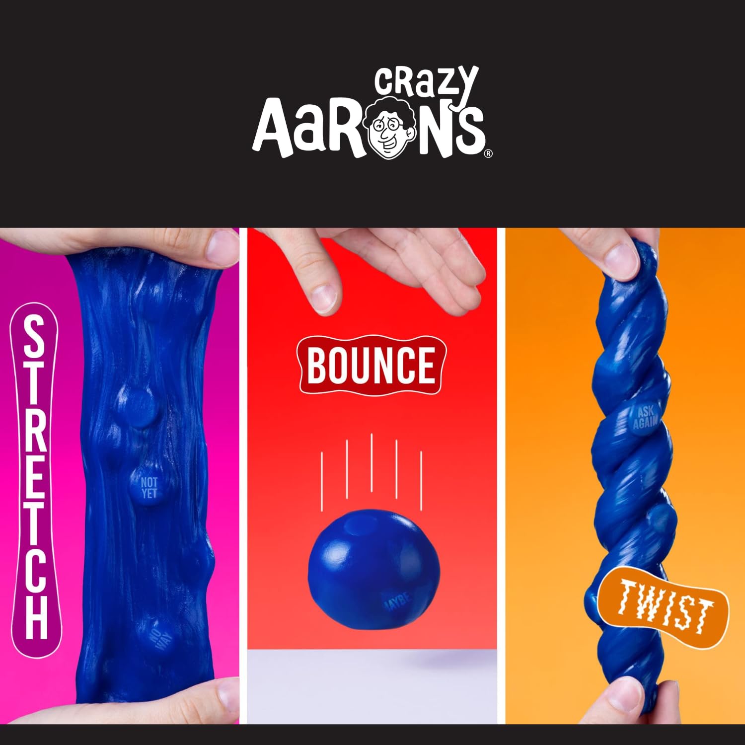 Close-up texture of Crazy Aaron's Prediction Blue putty showing pliable surface