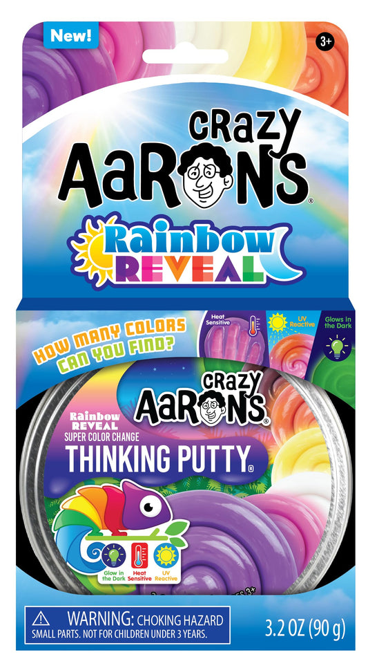 Crazy Aaron's Rainbow Reveal Putty shifts through seven colors with color-change effects