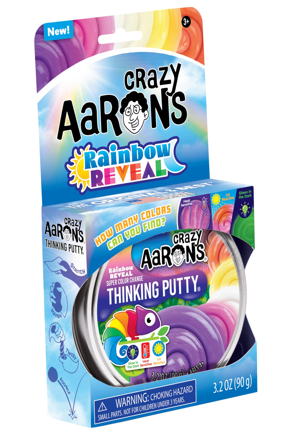 Crazy Aaron's Rainbow Reveal Putty Made in the USA from non-toxic silicone