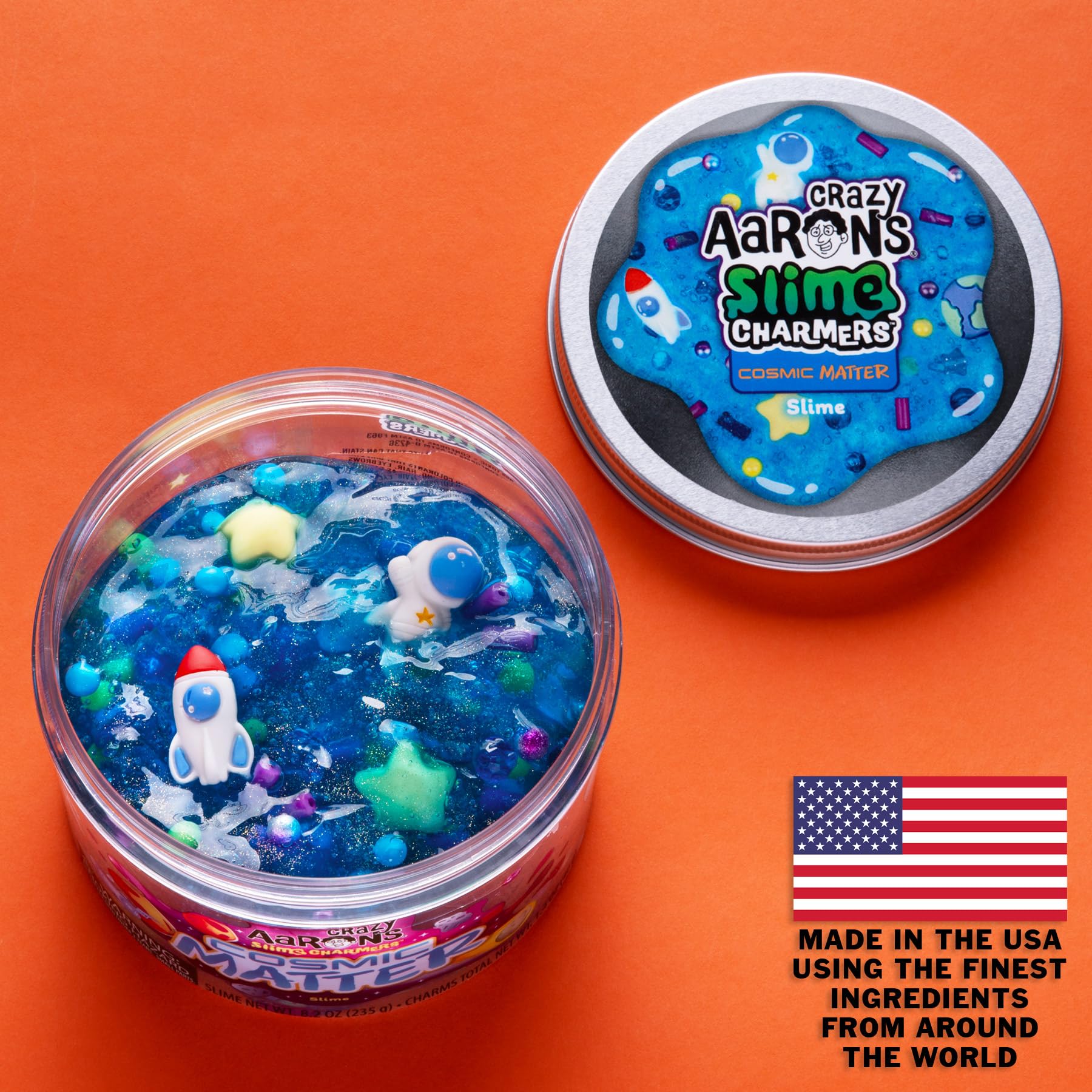 Crazy Aaron's Cosmic Matter blue water slime inspires imaginative play for kids ages 3+