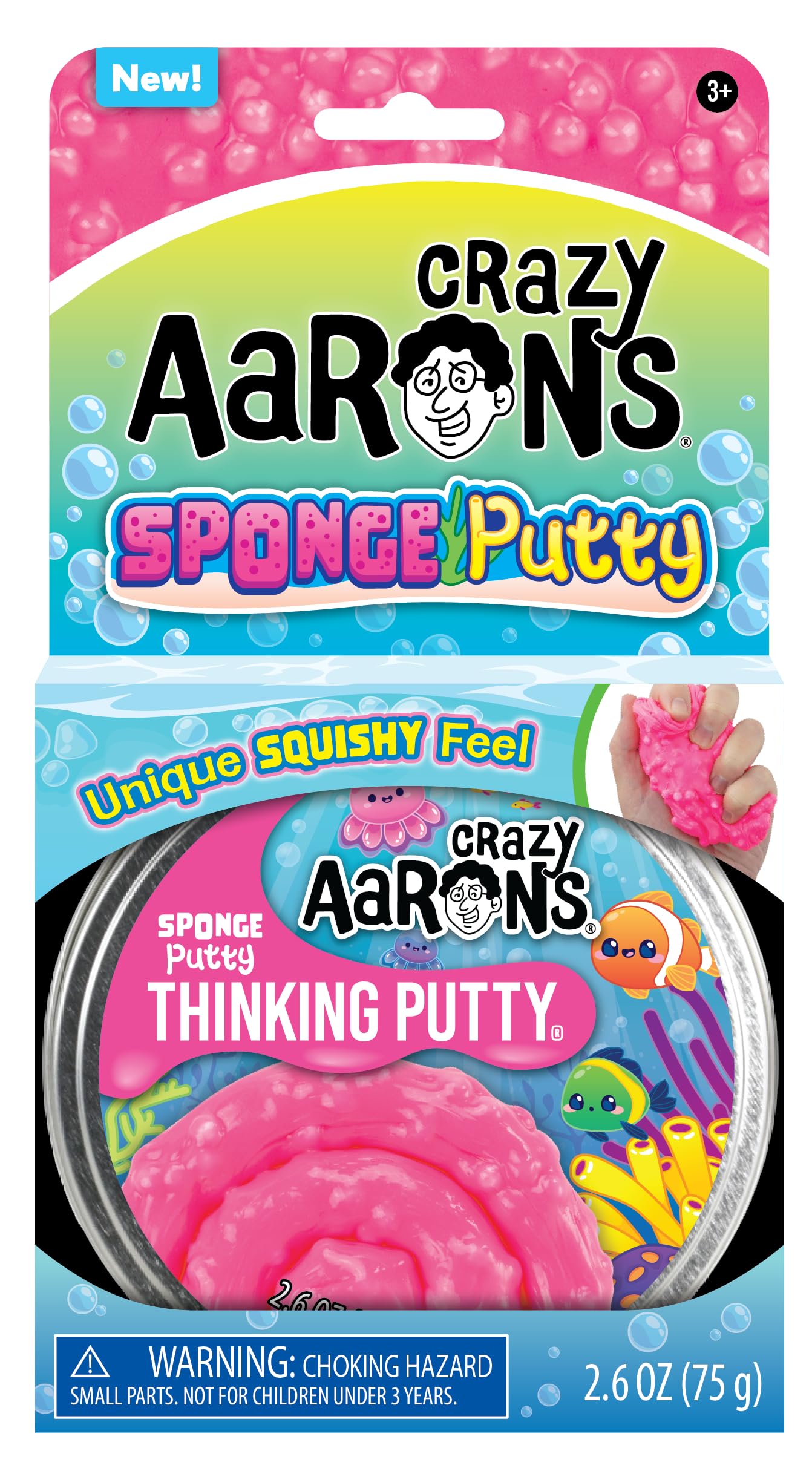 Crazy Aaron's Sponge Putty 3.2oz tin for portable creative play.