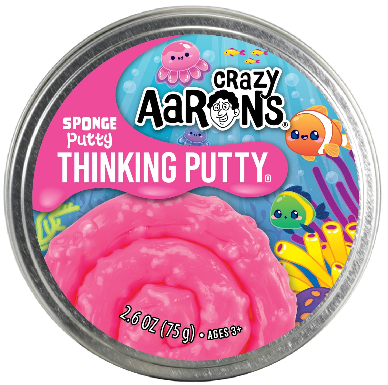 Crazy Aaron's Sponge Putty pink beads close-up for tactile fun and fidgeting.