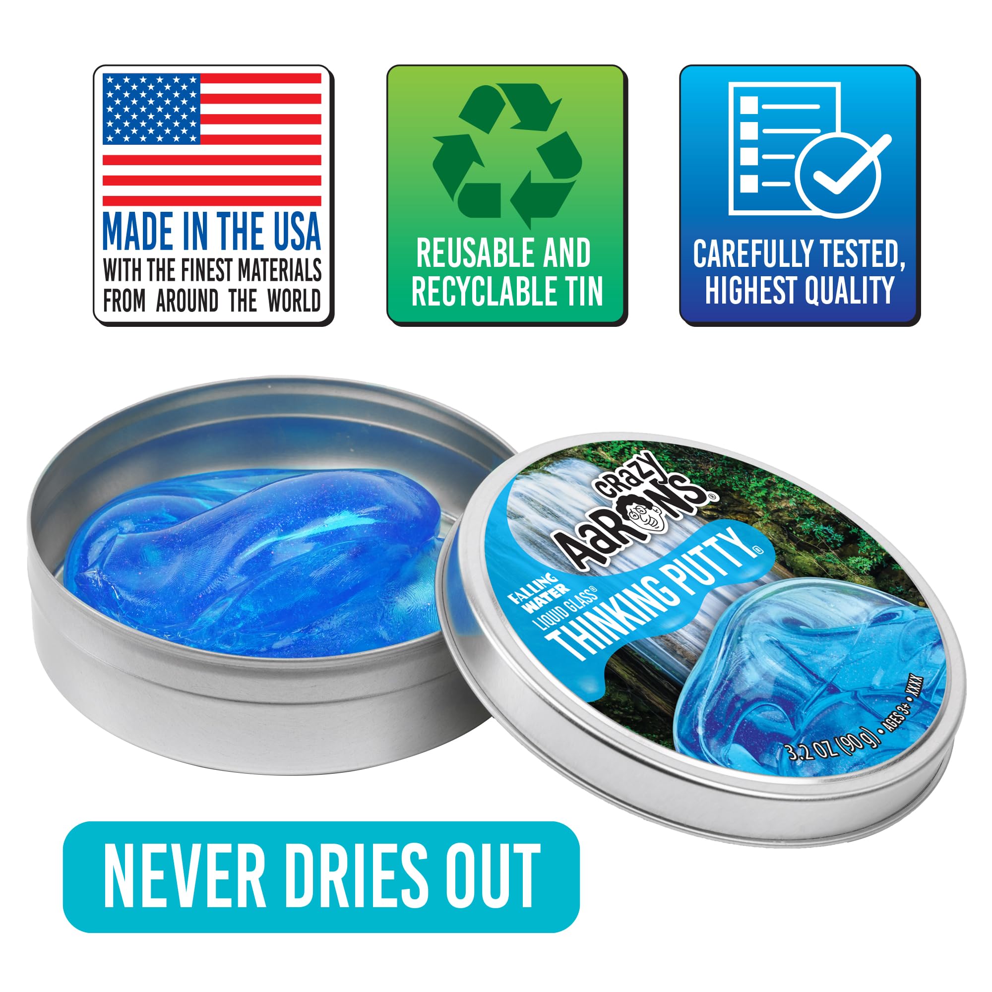 Crazy Aaron's Thinking Putty 3-2-oz-pack invites hands-on creativity and repeated play