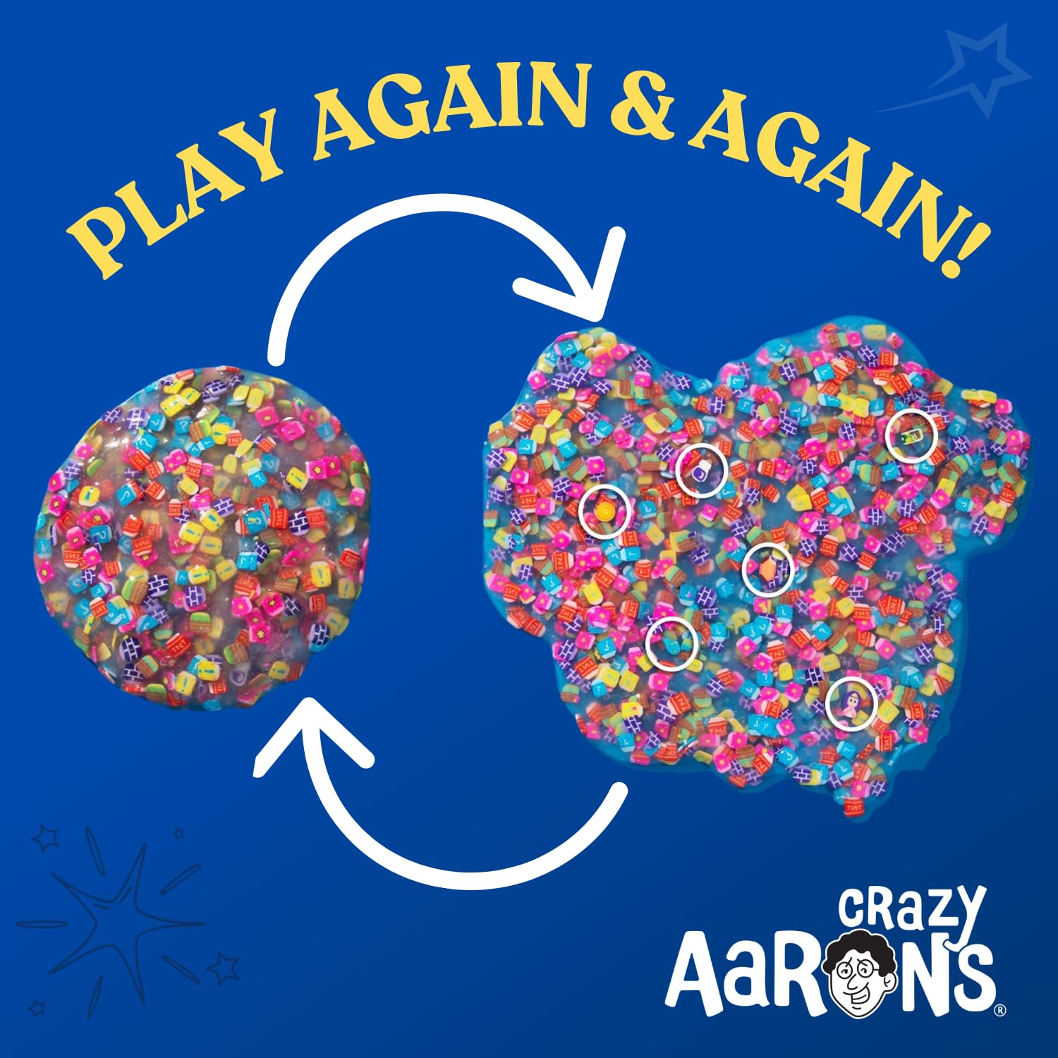 Hand playing with Crazy Aaron's Arcade Adventure putty for focus and relaxation