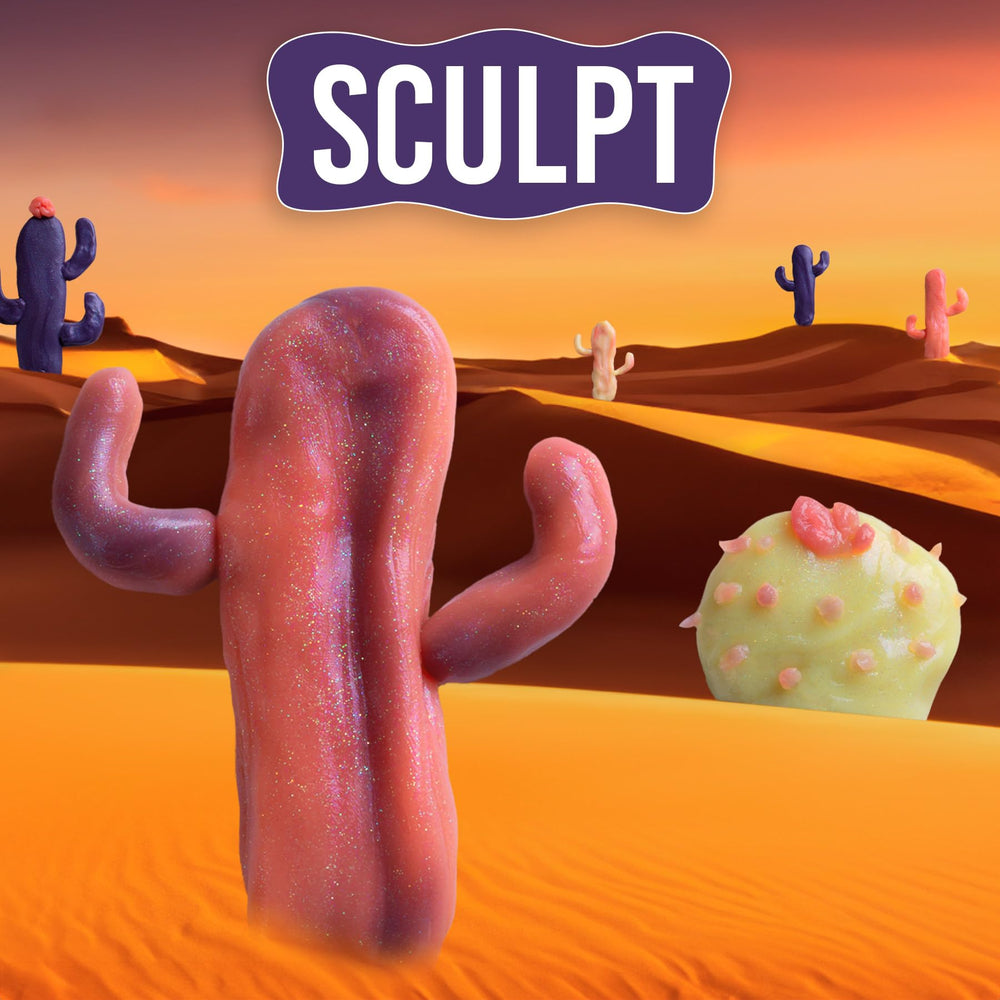 Vibrant swirls in Crazy Aaron's Goodnight Cactus putty for creative sculpting