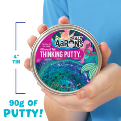Crazy Aaron's Mermaid Tale Thinking Putty in a 4-inch tin for portable, tidy storage