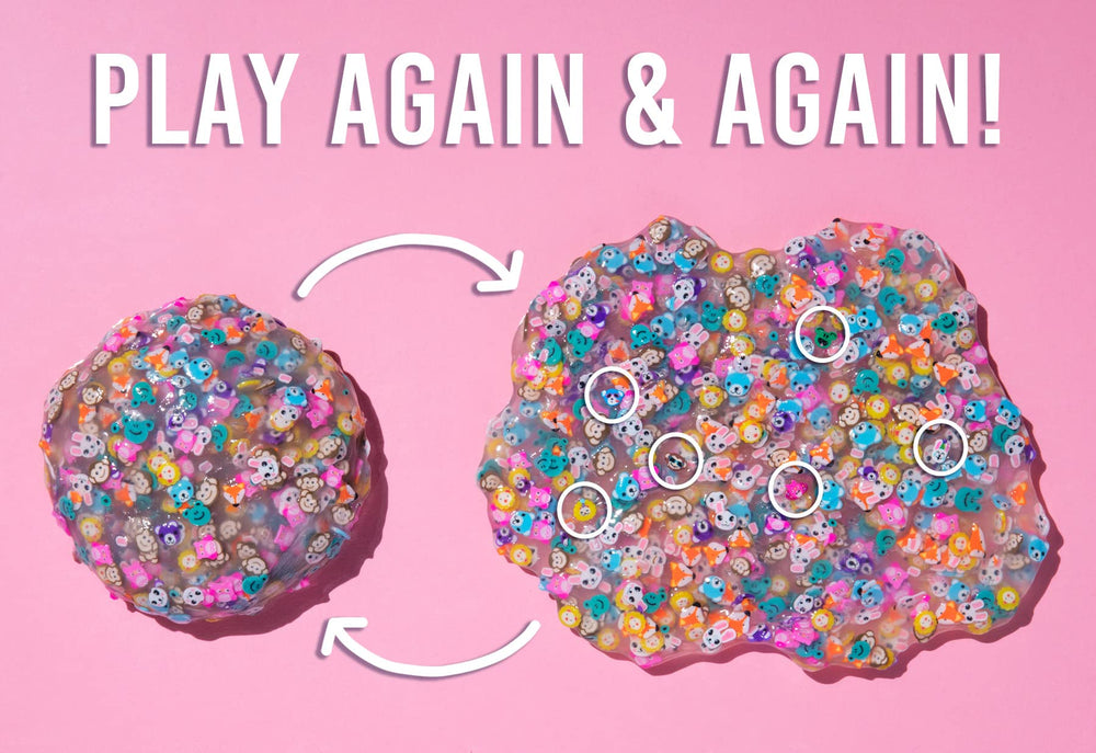 Crazy Aaron's Thinking Putty Party Animals never dries out, enabling repeat play sessions.