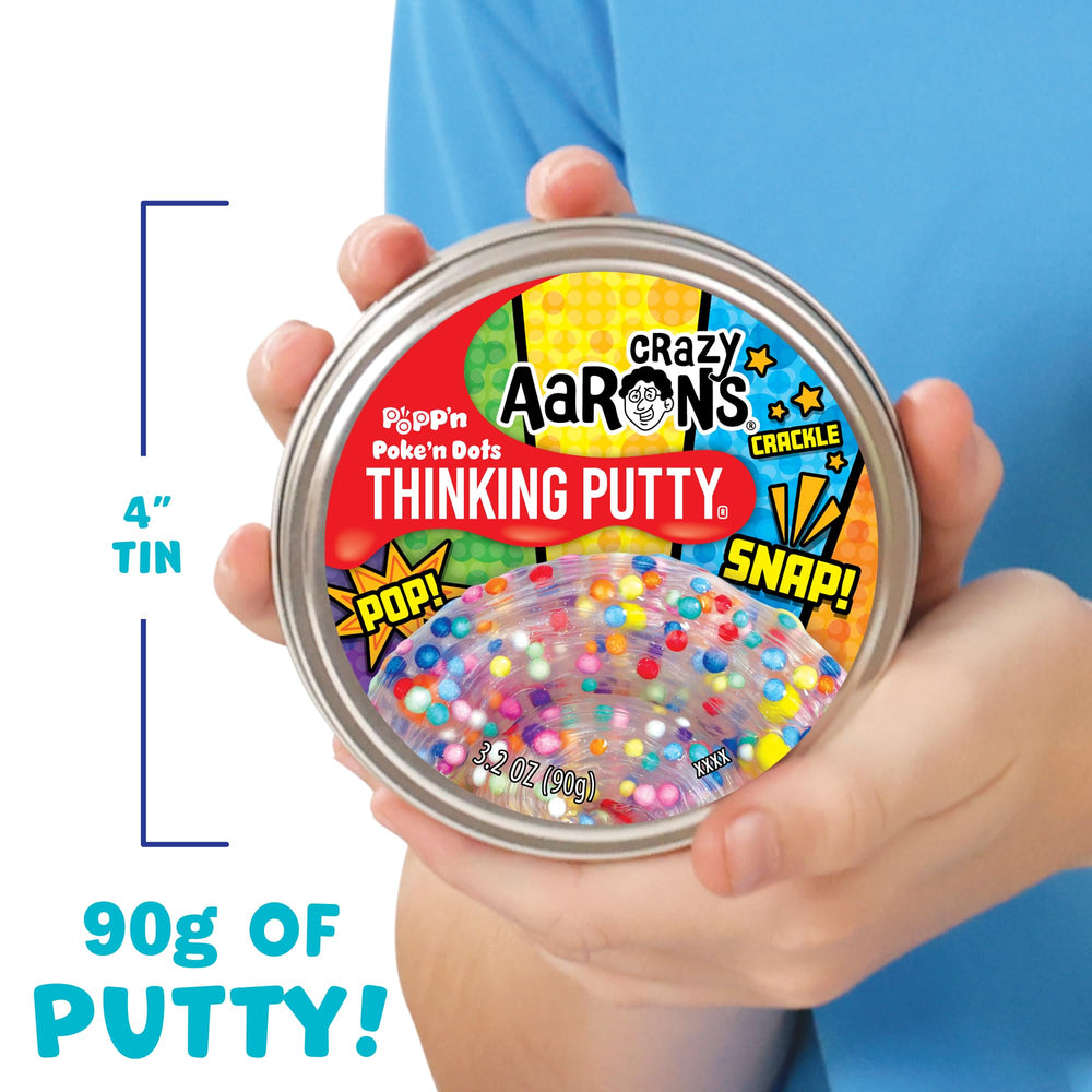 Crazy Aaron's Poke N Dots rainbow foam beads close-up in putty.