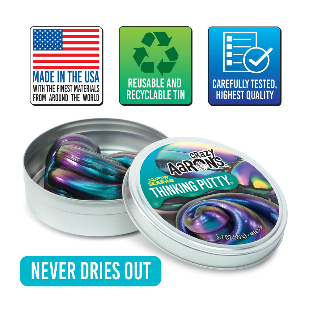 Made in the USA Crazy Aaron's Thinking Putty Super Scarab tin
