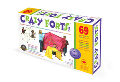 Crazy Forts 69-piece play set overview showing modular pieces and purple frame.