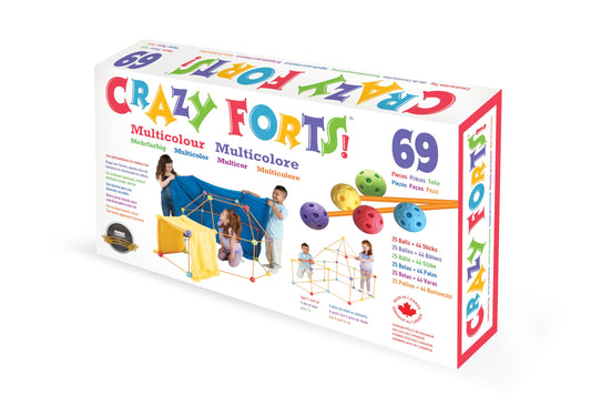 Crazy Forts Everest multi-color balls and sticks enable endless constructions.