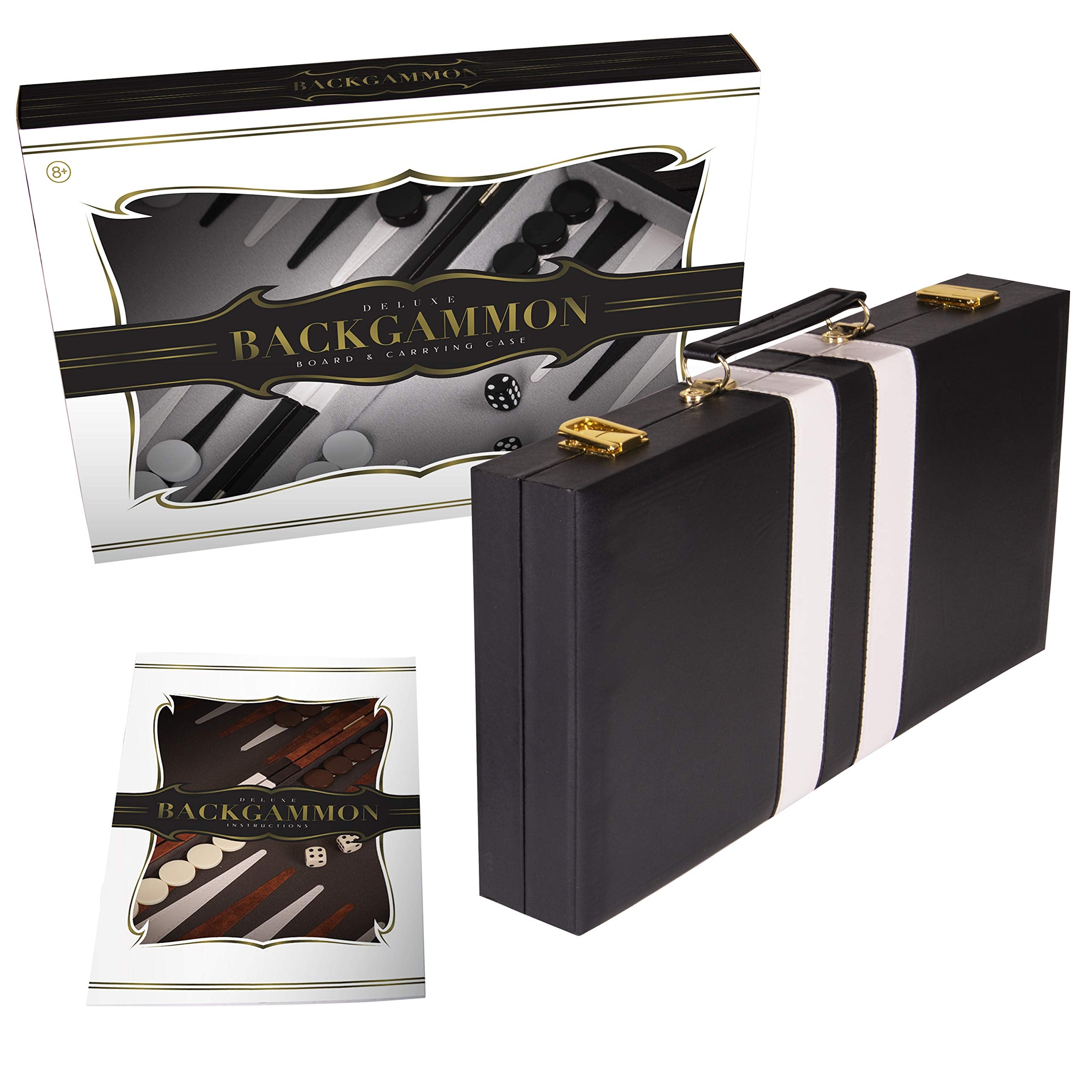Crazy Games backgammon dice and chips ready for quick setup at home or on the go