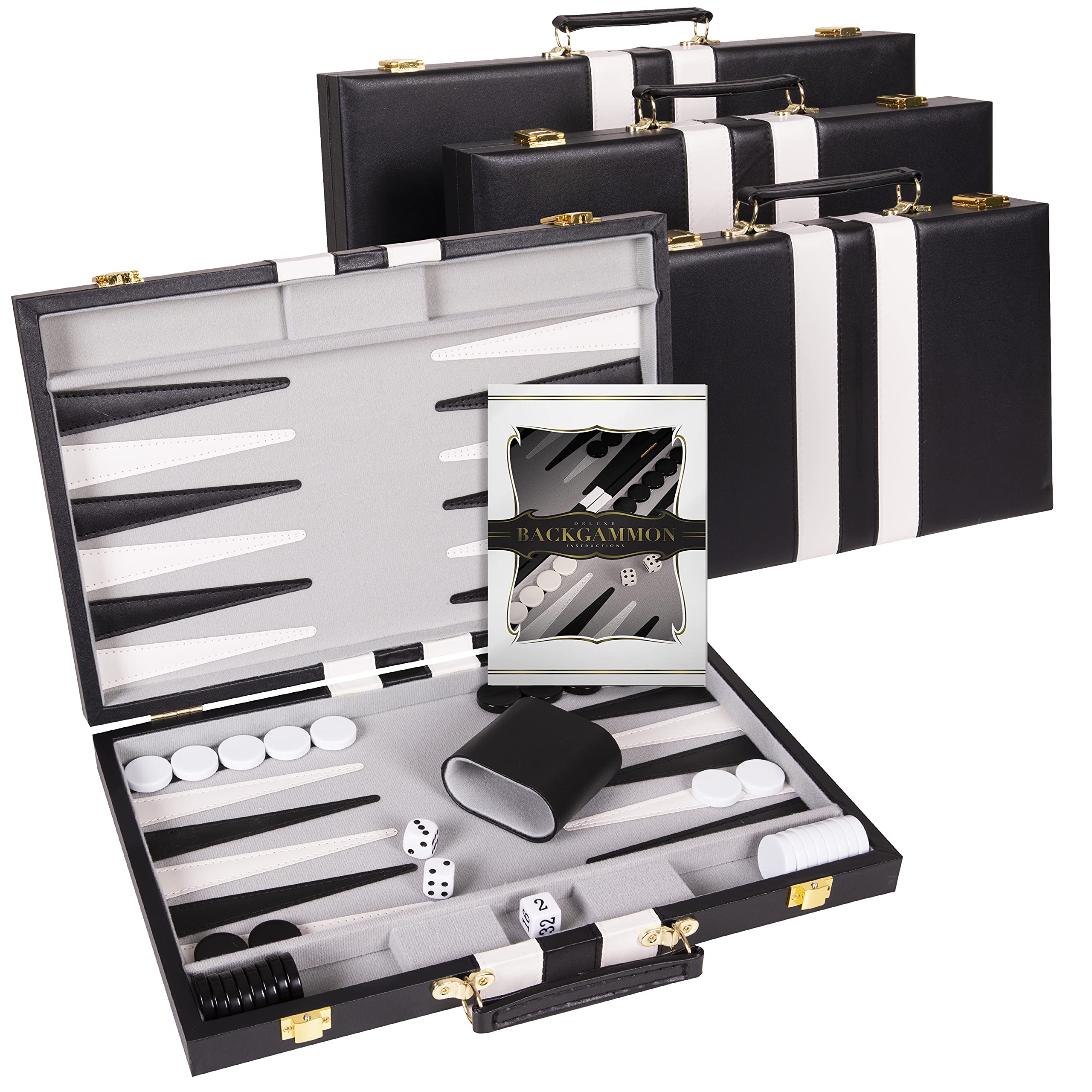 Crazy Games backgammon dice shakers included for smooth rolling