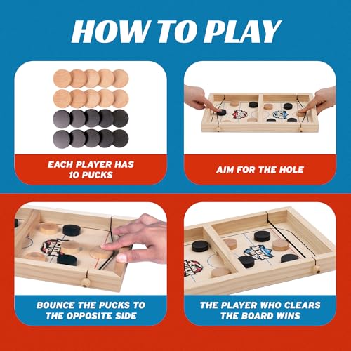 Crazy Games compact-tabletop-hockey-image highlighting easy setup and space-saving design for small rooms